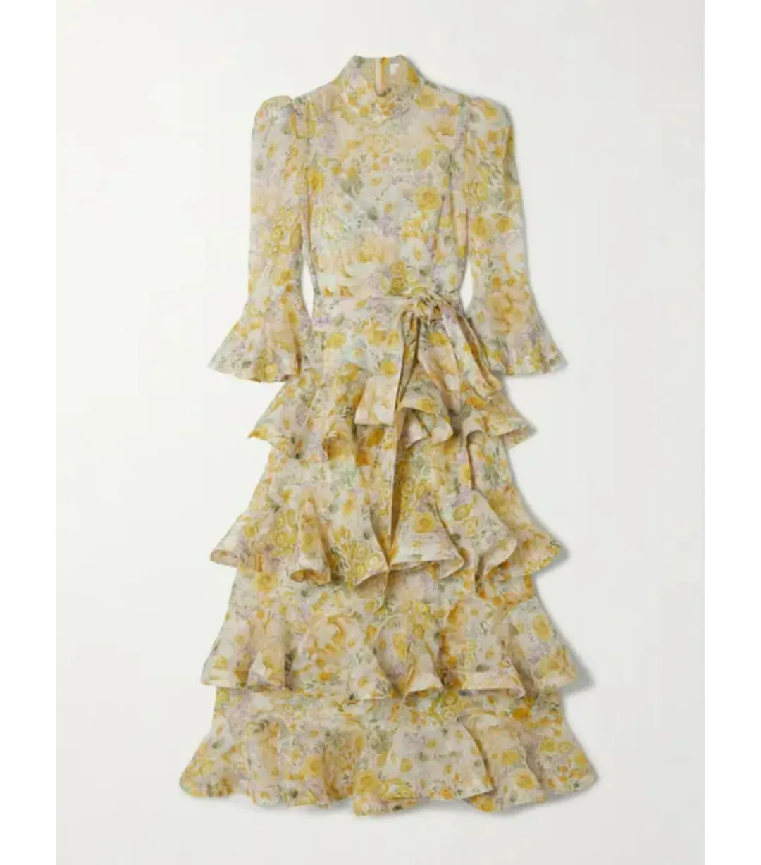 Zimmerman Harmony Tiered Midi Dress Citrus Garden Size 1 / AU 10  for rent on The Volte - main image