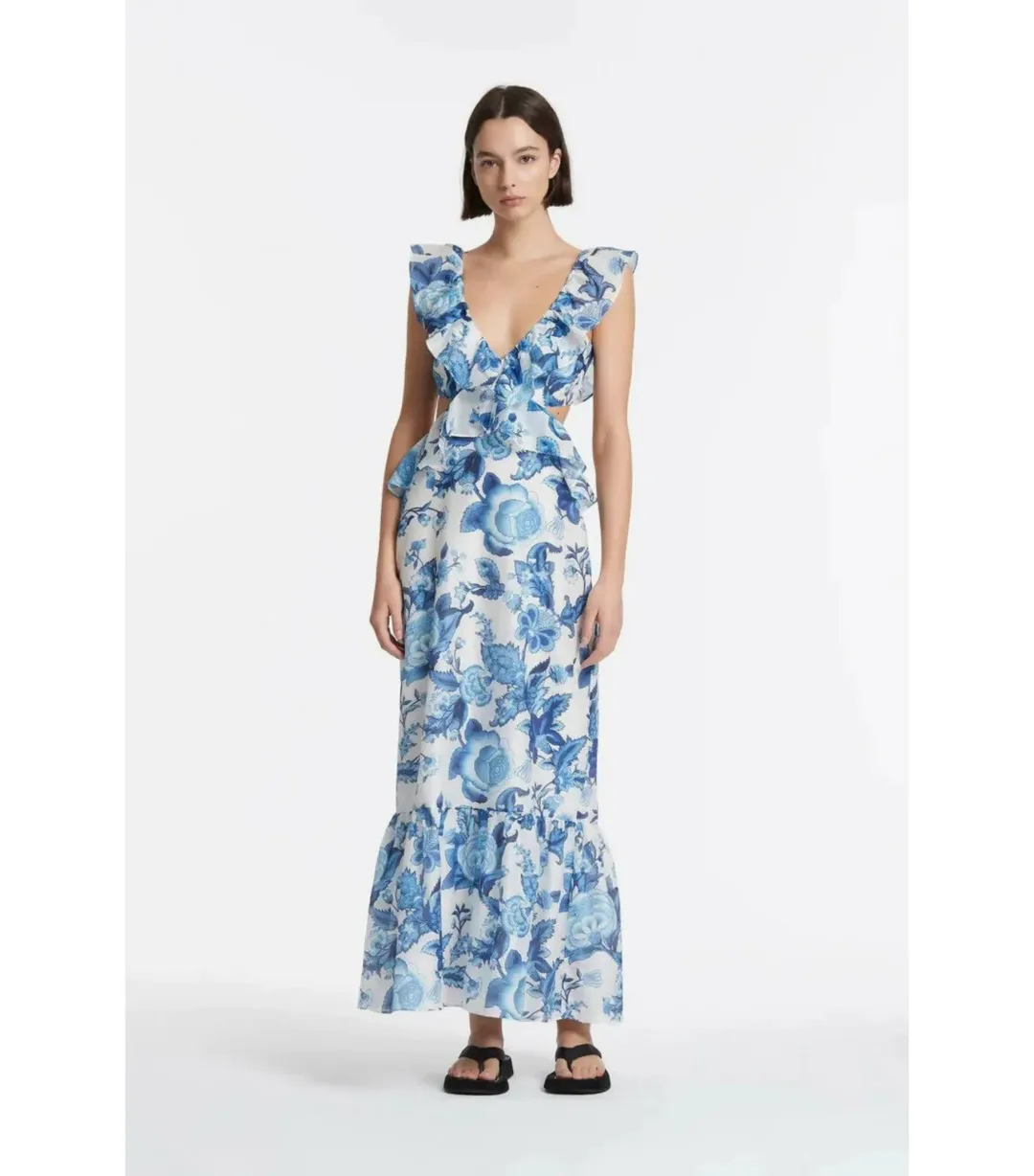 Sir the label Amaris Frill Midi Dress Floral Size 0 for rent on The Volte - main image