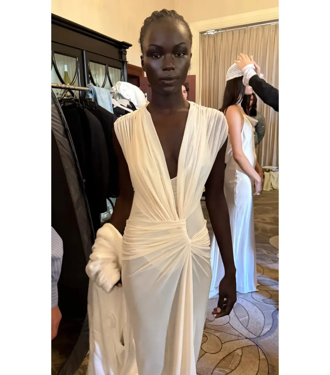 Bec & Bridge Leia Drape Maxi Gown Buttercream Size AU 6 for rent on The Volte - main image