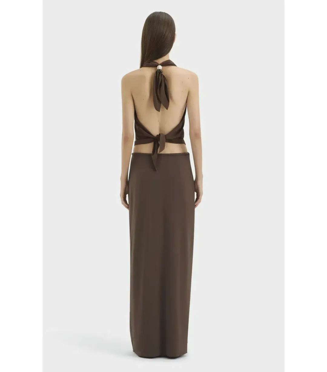 Sir the Label Rioja Halter Scarf Top and Mattheo Midi Skirt Brown Size 0 / AU 6 for rent on The Volte - main image