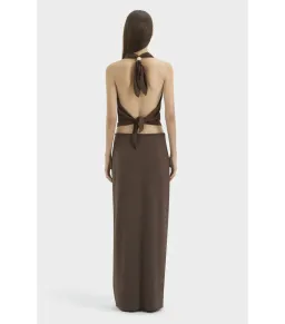 Sir the Label Rioja Halter Scarf Top and Mattheo Midi Skirt Brown Size 0 / AU 6 for rent on The Volte - image 2