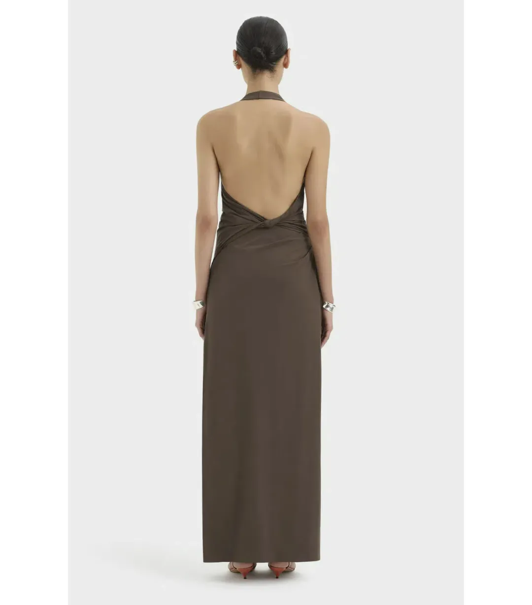 Sir the Label Sol Halter Maxi Gown in Mocha Size 0 / AU 6 for rent on The Volte - main image