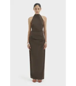 Sir the Label Sol Halter Maxi Gown in Mocha Size 1 / AU 8 for rent on The Volte - image 1