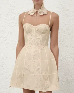 Zimmermann Rebellion Filigree Mini Dress in Cream for rent on The Volte - image 5