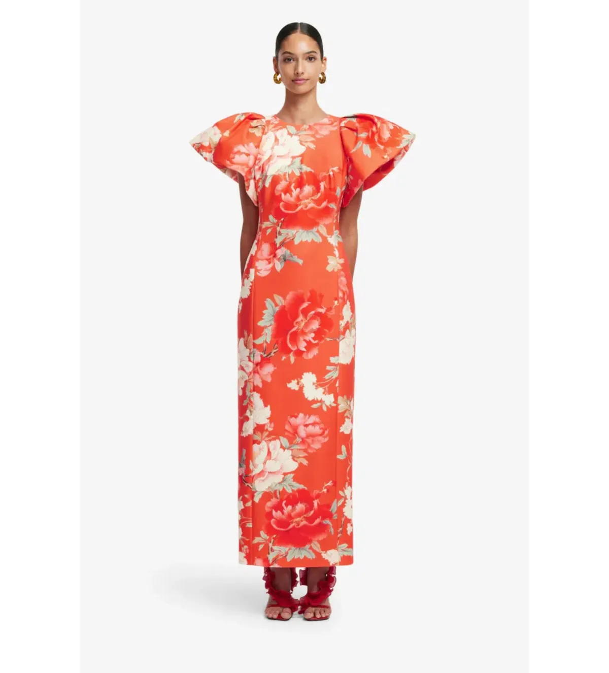 Leo Lin Lucinda Maxi Dress Saffron Peony Print Size 14 for rent on The Volte - main image