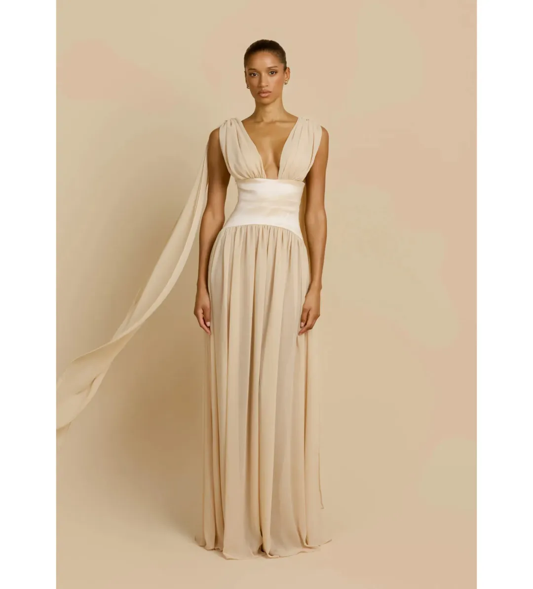 Arcina Ori Ramona Maxi Dress Champagne Size S/AU 8 for rent on The Volte - main image