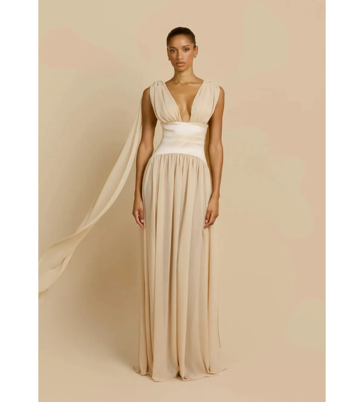 Arcina Ori Ramona Maxi Dress Champagne Size S/AU 8 for rent on The Volte - main image
