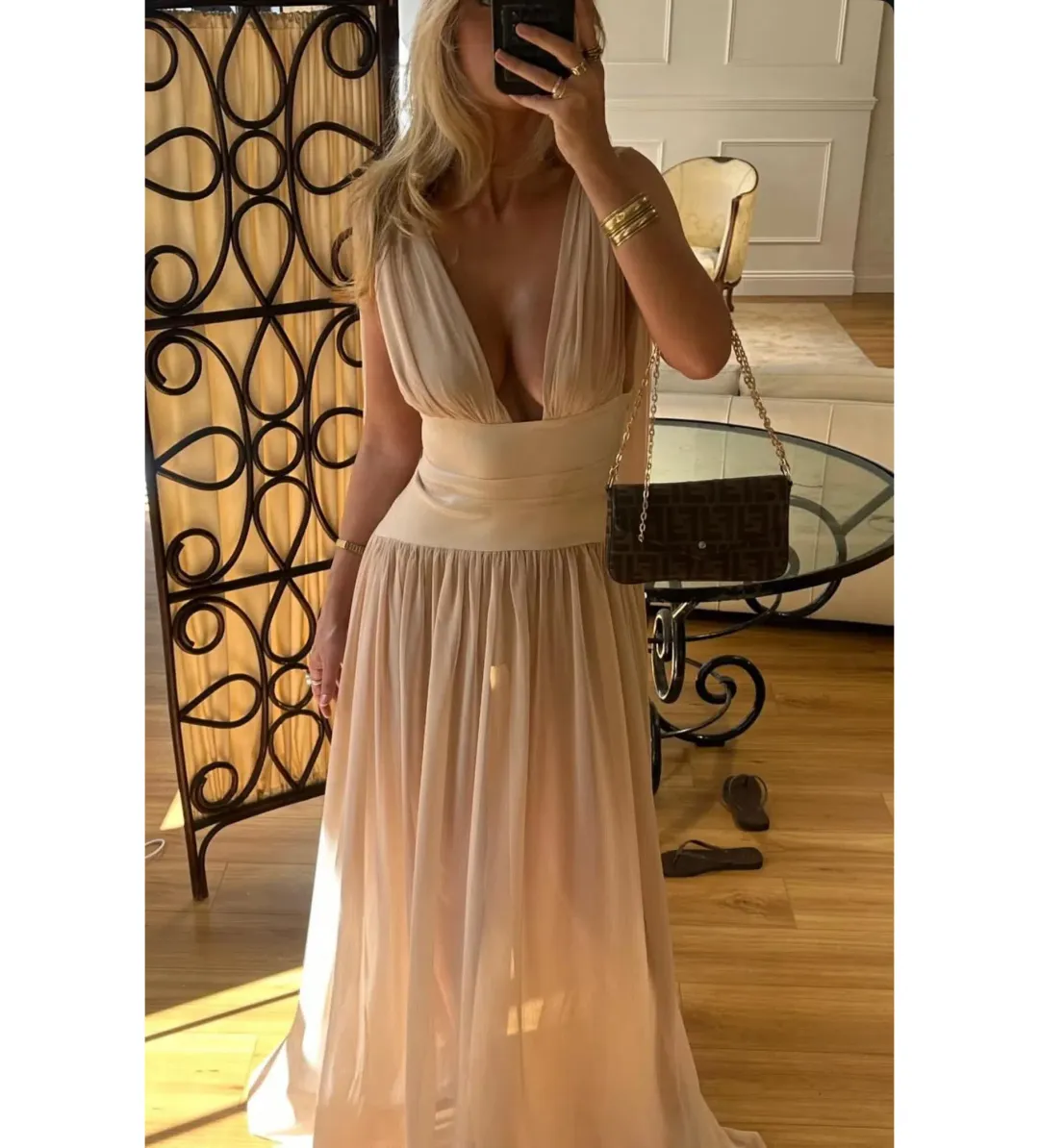 Arcina Ori Ramona Maxi Dress Champagne Size S/AU 8 for rent on The Volte - main image