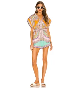 Zimmermann Lola Cuffed Playsuit in Daisy Paisley Size 3/AU14 for rent on The Volte - image 1