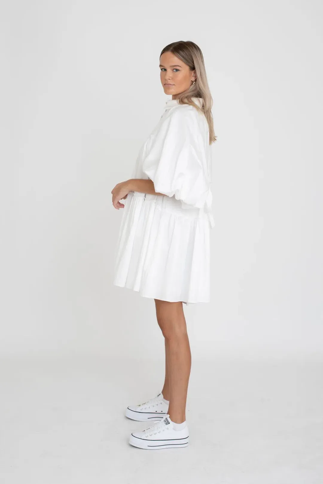 Aje Prima Circle Tiered Mini Dress Size AU12 for rent on The Volte - main image