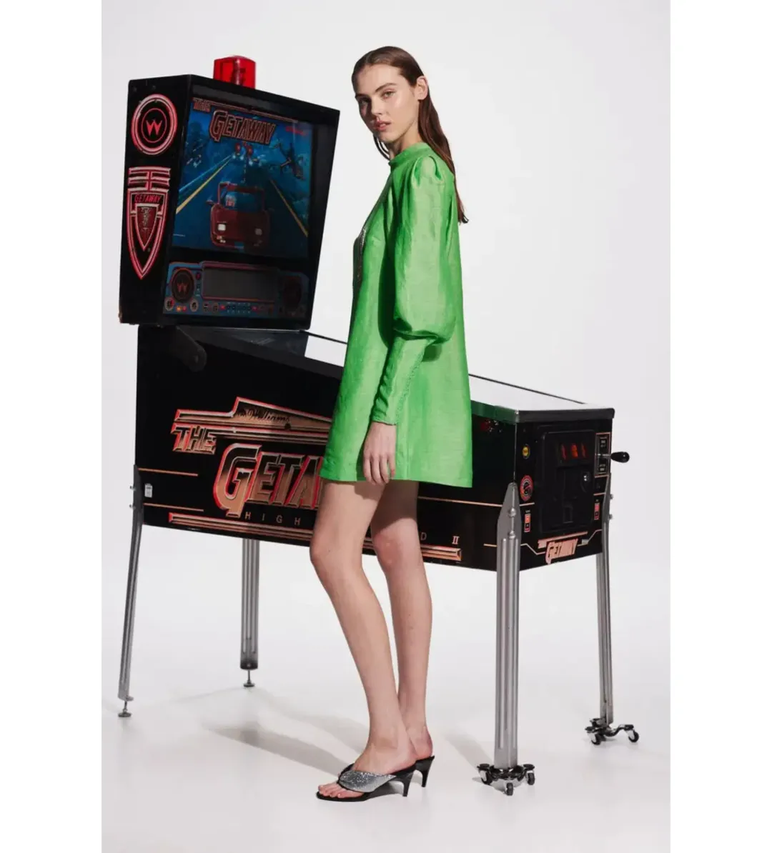 Alemais Dazzle Mini Dress in Green Size AU12 for rent on The Volte - main image