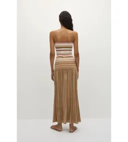 Faithful The Brand Esenia Knit Dress in Puce Sepia Stripe Size M/AU10 for rent on The Volte - image 3