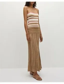 Faithfull The Brand ESENIA KNIT DRESS Brown Size 10 for rent on The Volte - image 3