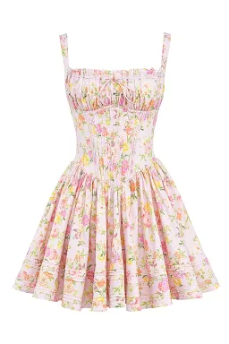 House of CB NATASSIA Pink Meadow Print Cotton Mini Dress for rent on The Volte - image 1