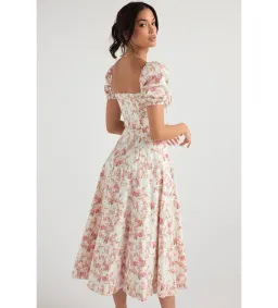 House of CB Tallulah Rose Print Puff Sleeve Midi Sundress Size 8 for rent on The Volte - image 2