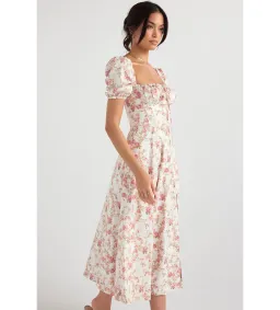 House of CB Tallulah Rose Print Puff Sleeve Midi Sundress Size 8 for rent on The Volte - image 3