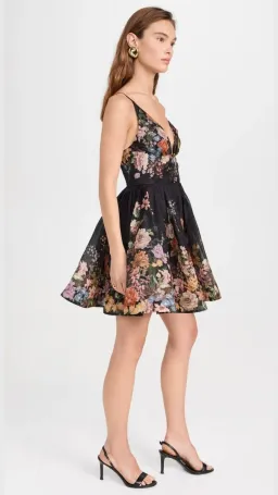 Zimmermann Pavilion V Neck Mini Dress in Black Multi Floral Size 1 (10) for rent on The Volte - image 3
