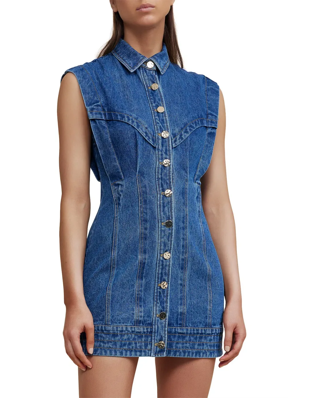 Acler - Taren Denim Mini Dress for rent on The Volte - main image