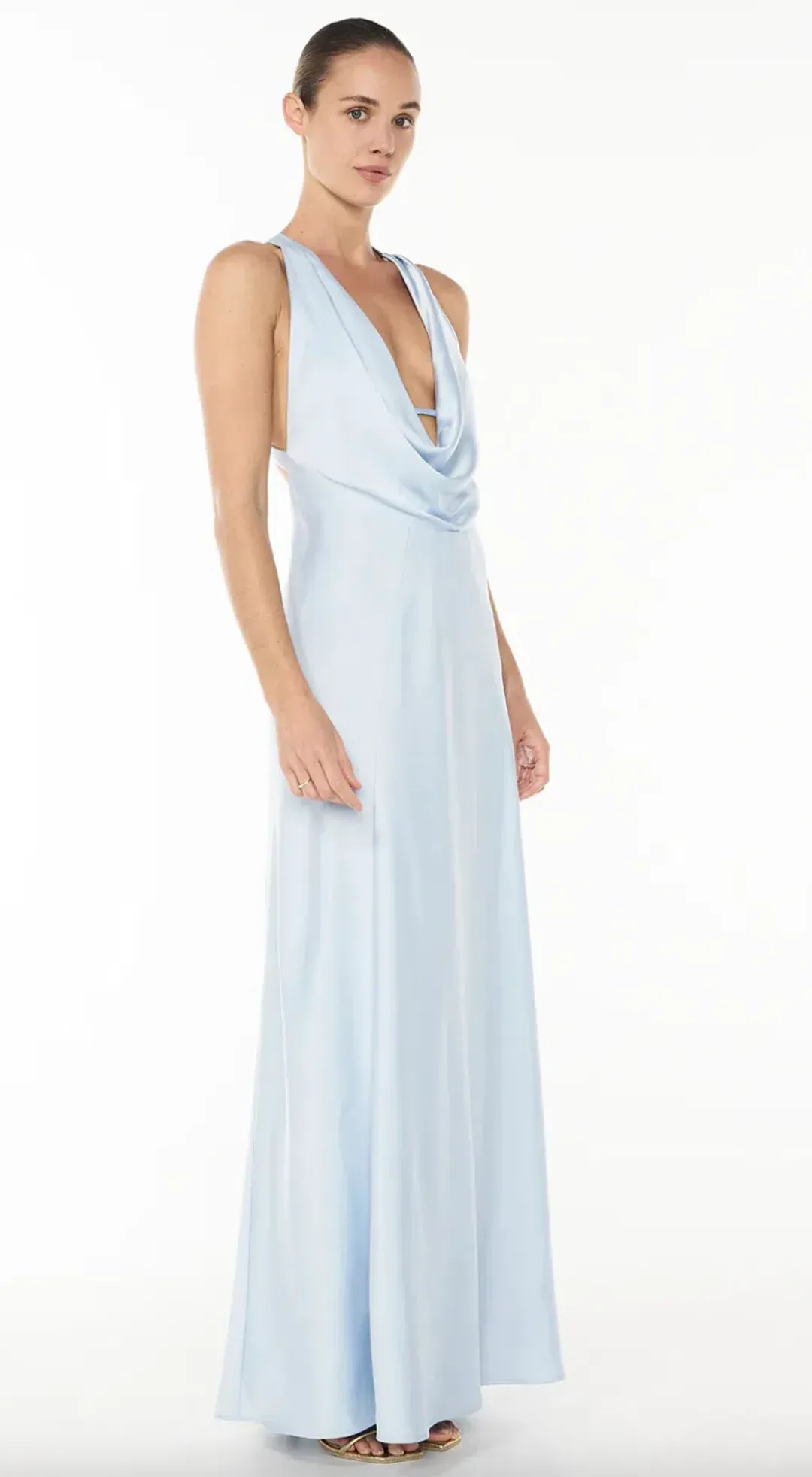 Manning Cartell Charmed Cowl Slip Dress Dove Blue size 10 for rent on The Volte - main image