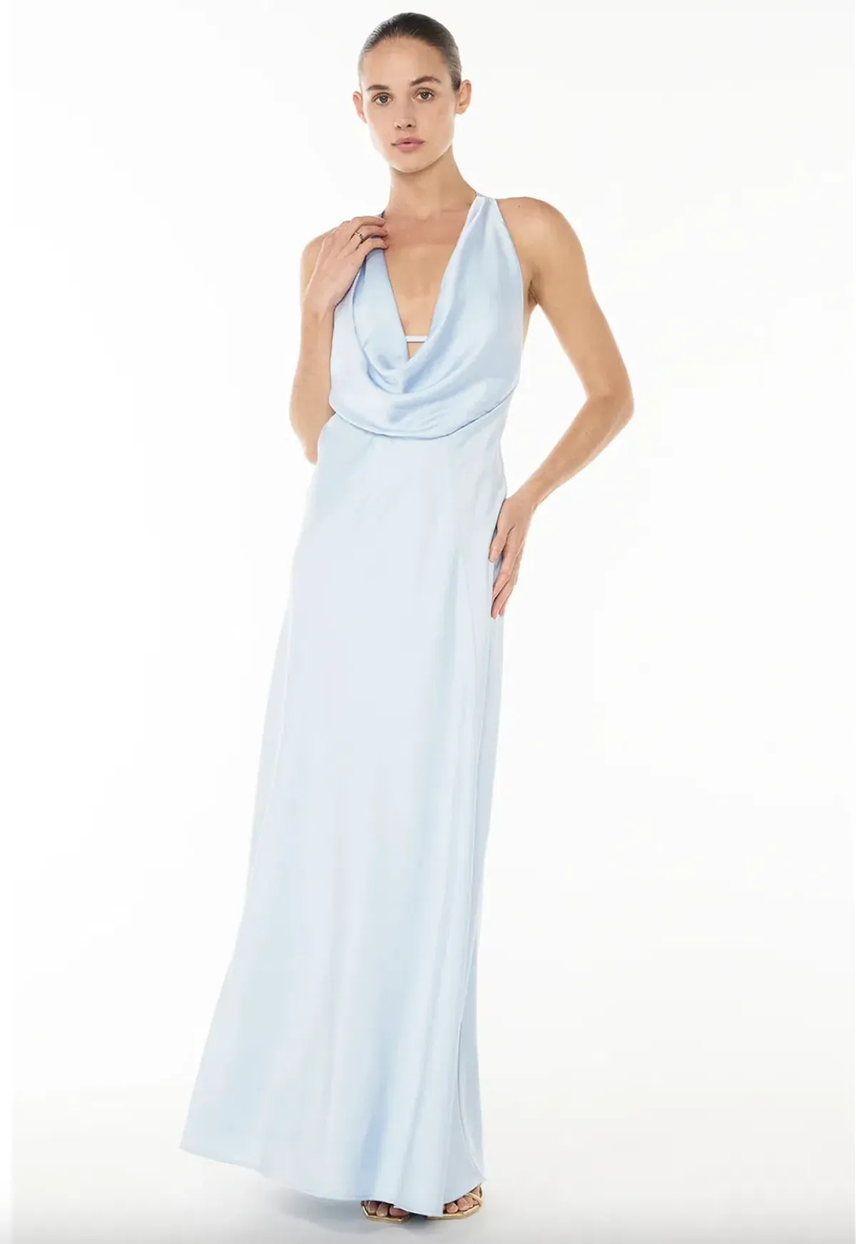 Manning Cartell Charmed Cowl Slip Dress Dove Blue size 10 for rent on The Volte - main image