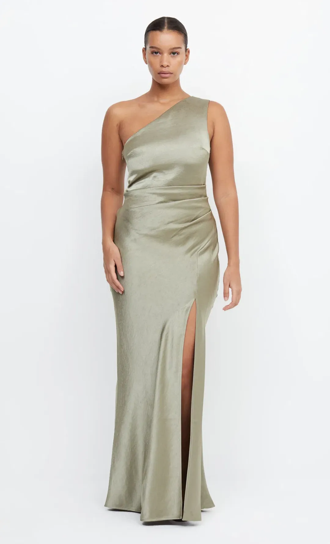 Bec & Bridge The Dreamer Asym Maxi Dress Sage Green Size 8 for rent on The Volte - main image