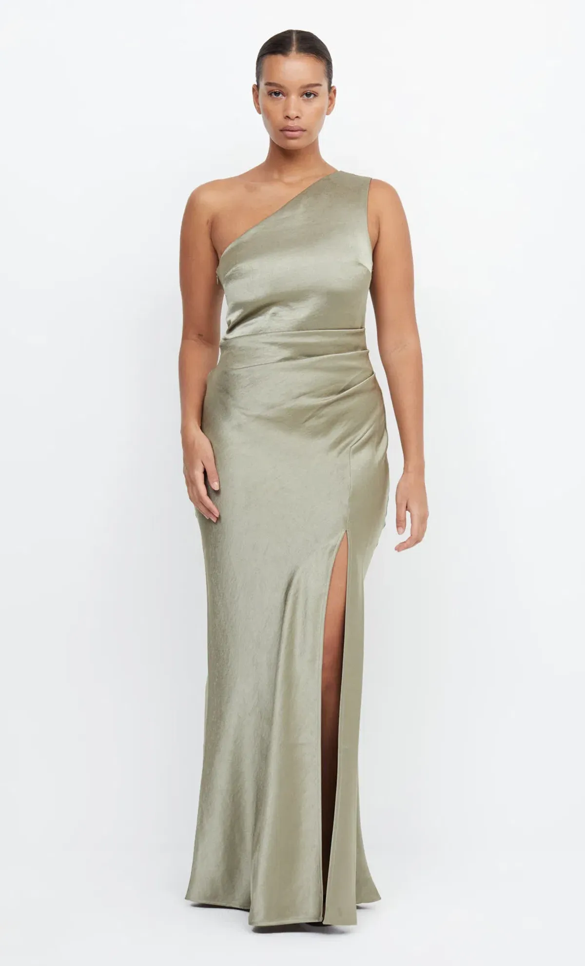 Bec & Bridge The Dreamer Asym Maxi Dress Sage Green Size 8 for rent on The Volte - main image
