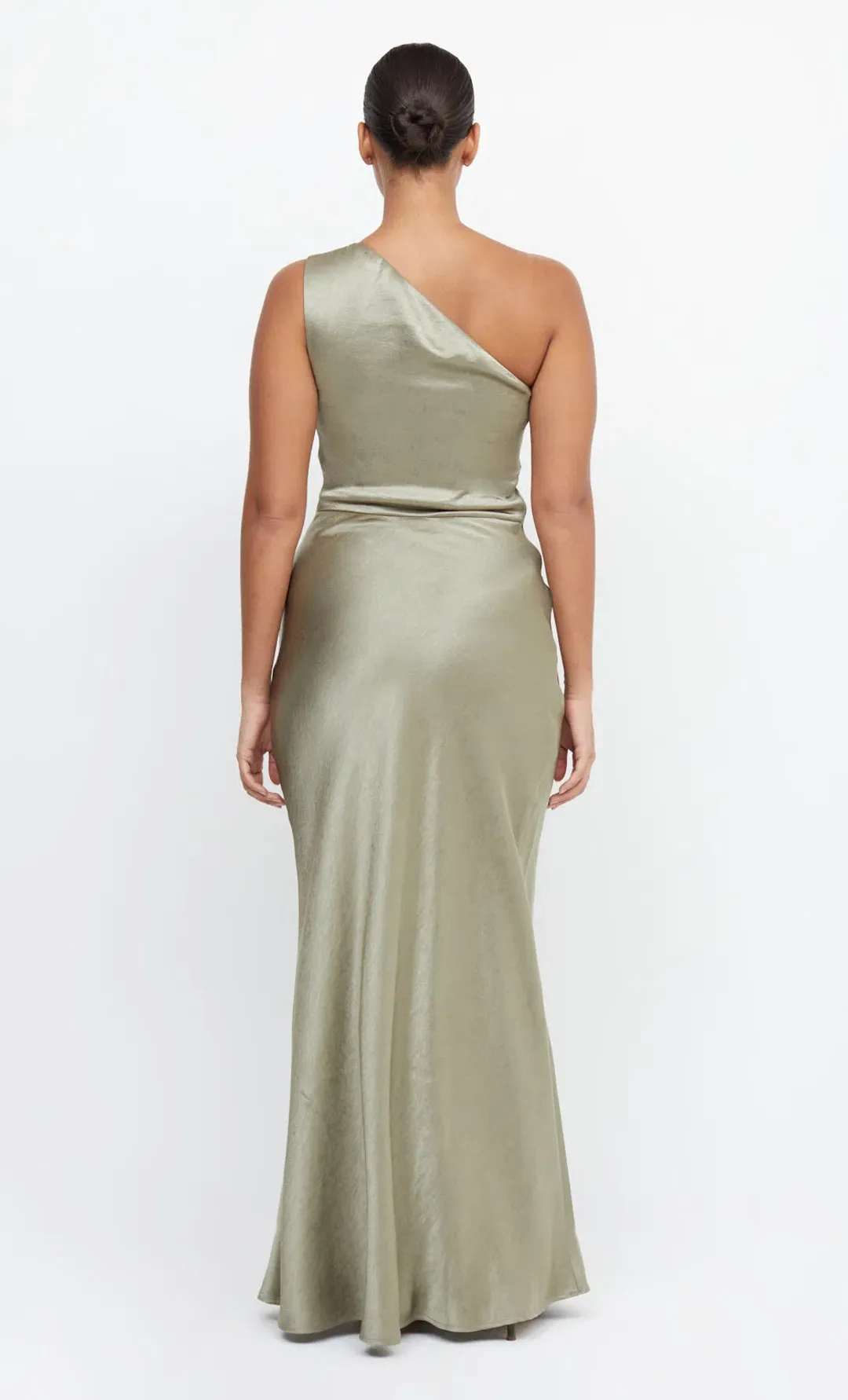 Bec & Bridge The Dreamer Asym Maxi Dress Sage Green Size 8 for rent on The Volte - main image