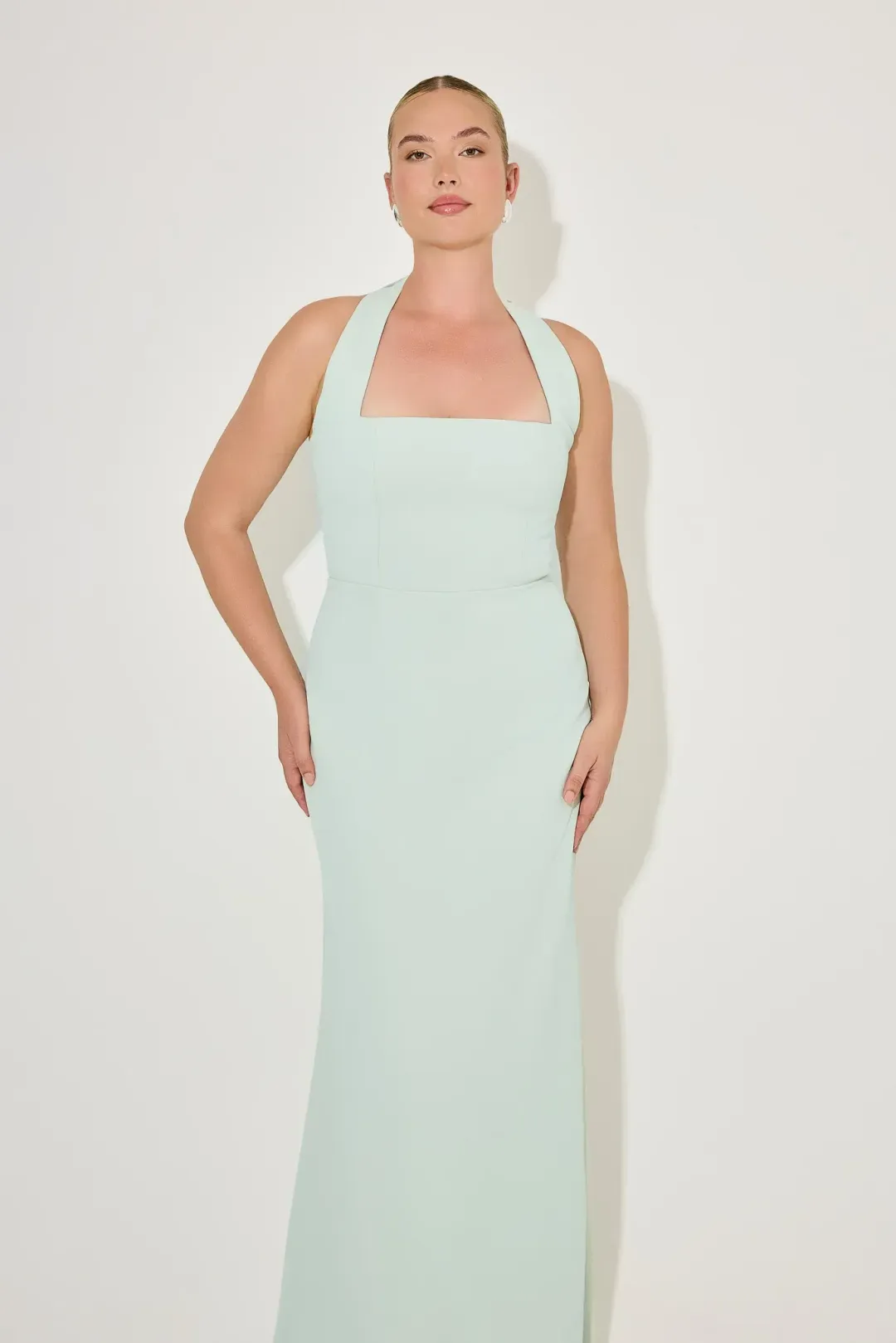 Mint Halter Maxi Dress for rent on The Volte - main image