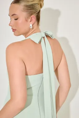 Mint Halter Maxi Dress for rent on The Volte - image 3