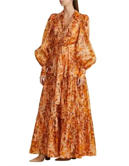 Acler Naples Maxi Dress in Orange Print Size 10 for rent on The Volte - image 2