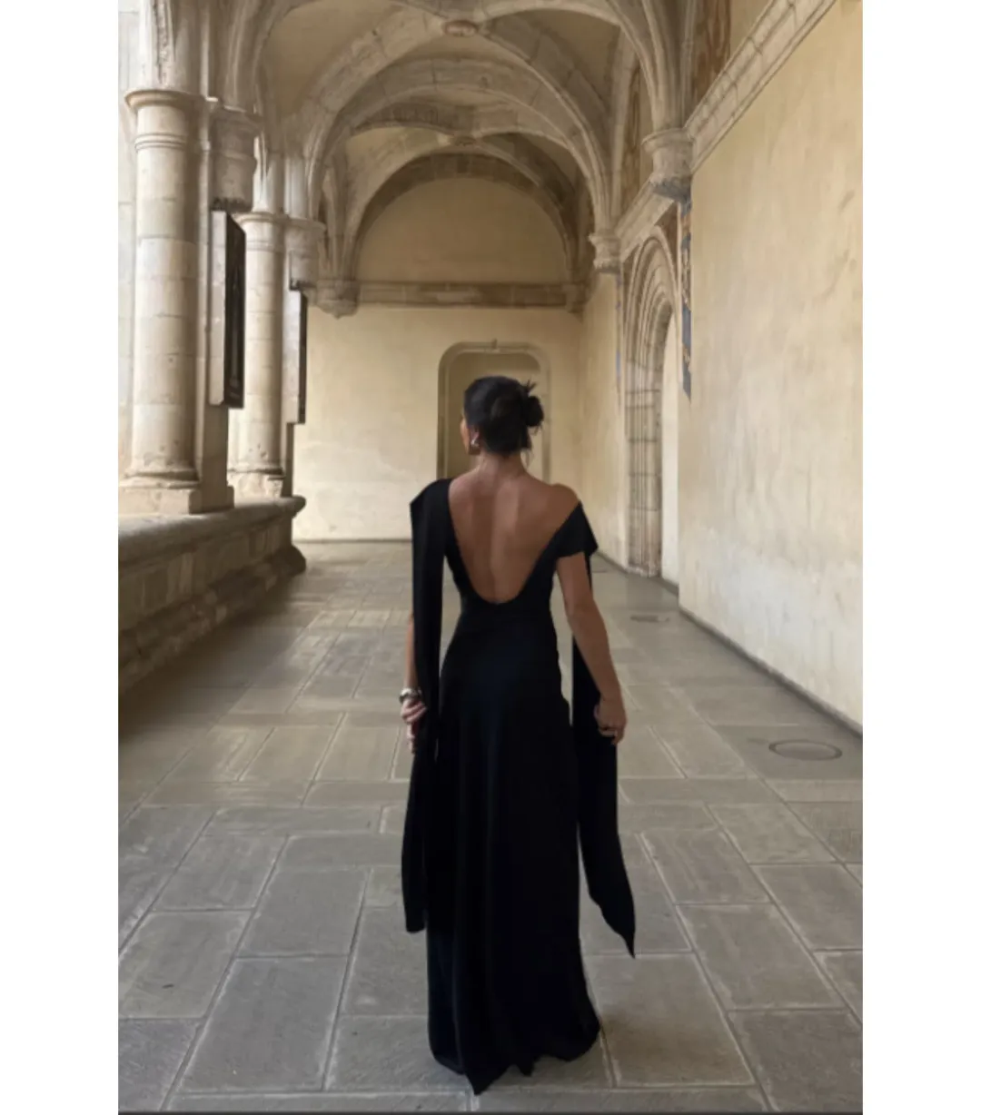 Odd Muse Ultimate Muse Draped Maxi Dress Black Size 10 for rent on The Volte - main image