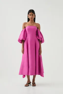 AJE INCARNATION MIDI DRESS MAGENTA SIZE 14 for rent on The Volte - image 1