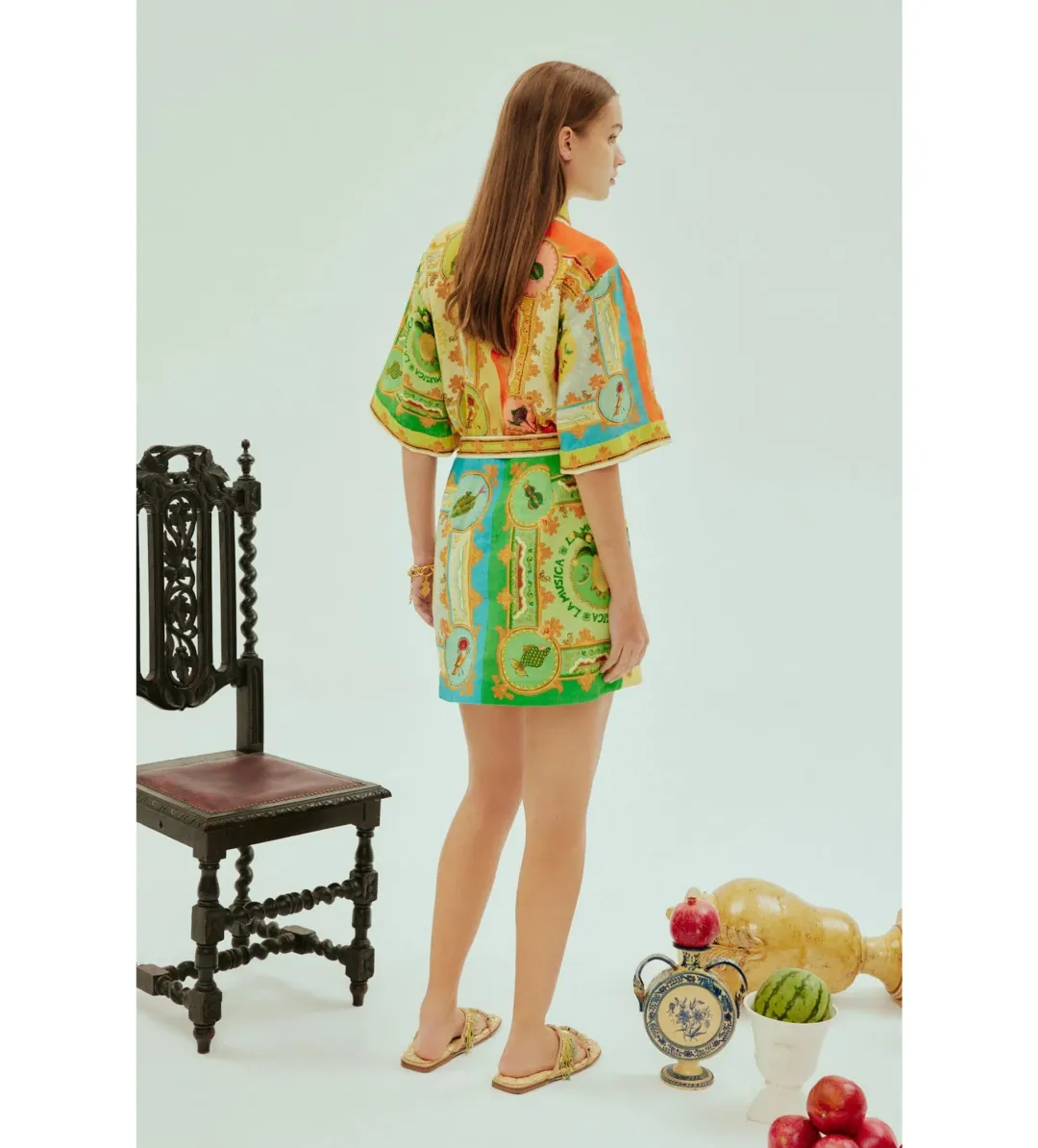 Alemais La Musica Graphic Printed Mini Dress Multi Size 10 for rent on The Volte - main image