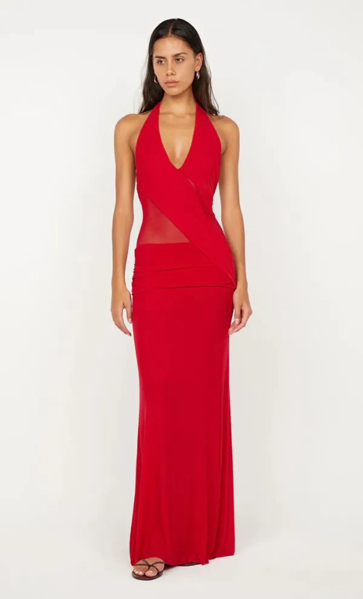Bec & Bridge Deija Halter Maxi Dress in Strawberry Size AU12 for rent on The Volte - main image