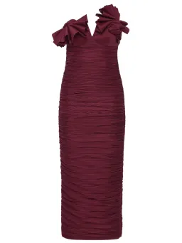 Rachel Gilbert Jensen Midi Dress in Merlot Size 2 / AU 10 for rent on The Volte - image 1