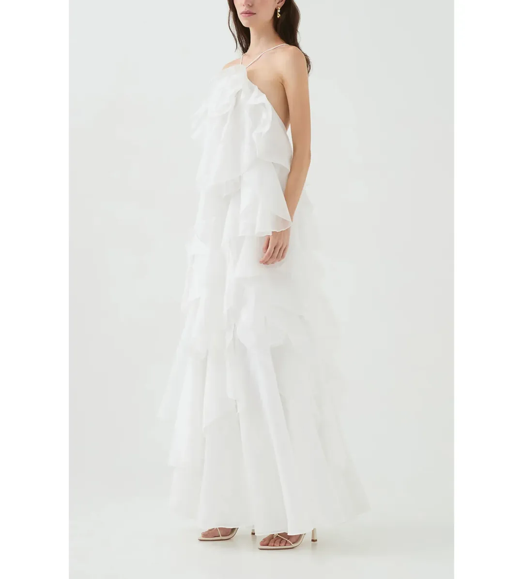 Aje Pandorea Layered Maxi Dress in Ivory Size AU8 for rent on The Volte - main image