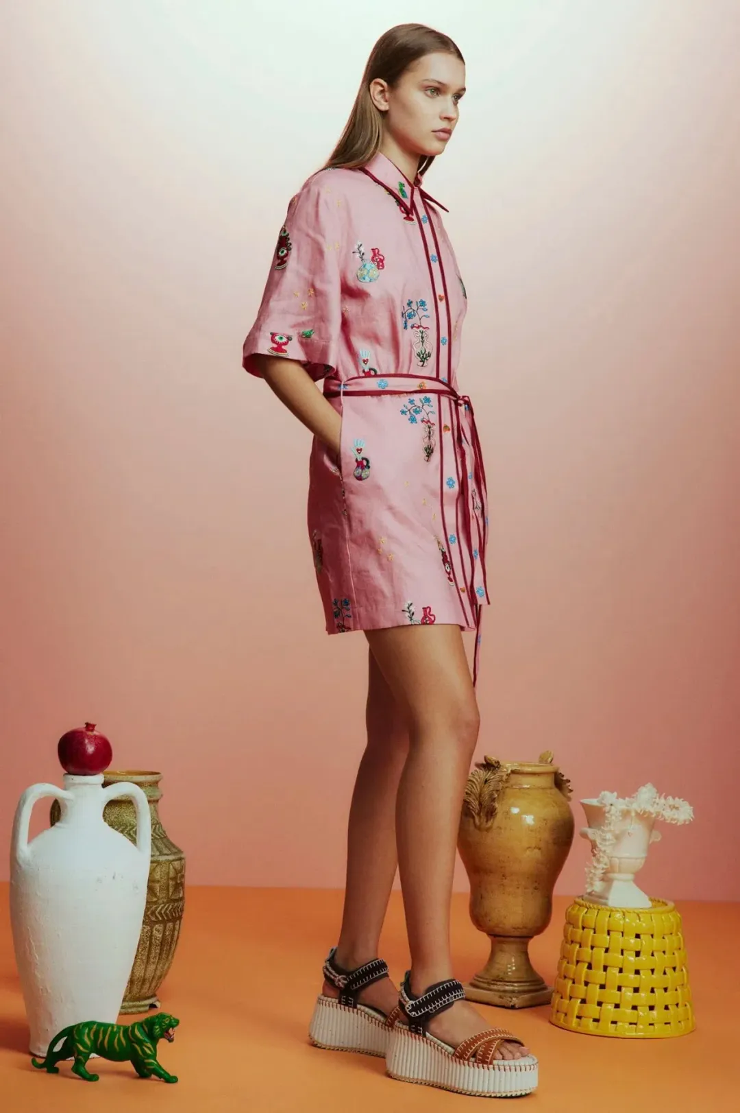 Alemais Timmy Embroidered Mini Dress for rent on The Volte - main image