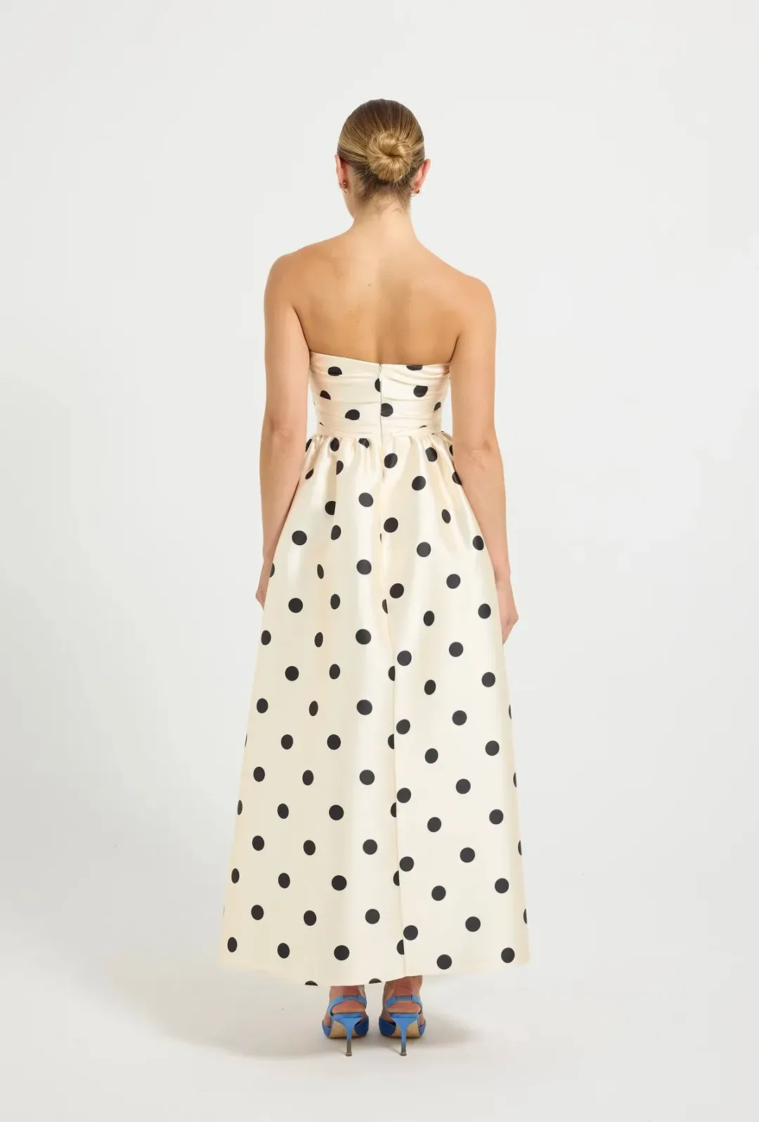 Pasduchas DOTTIE strapless midi cream/black size 10 for rent on The Volte - main image