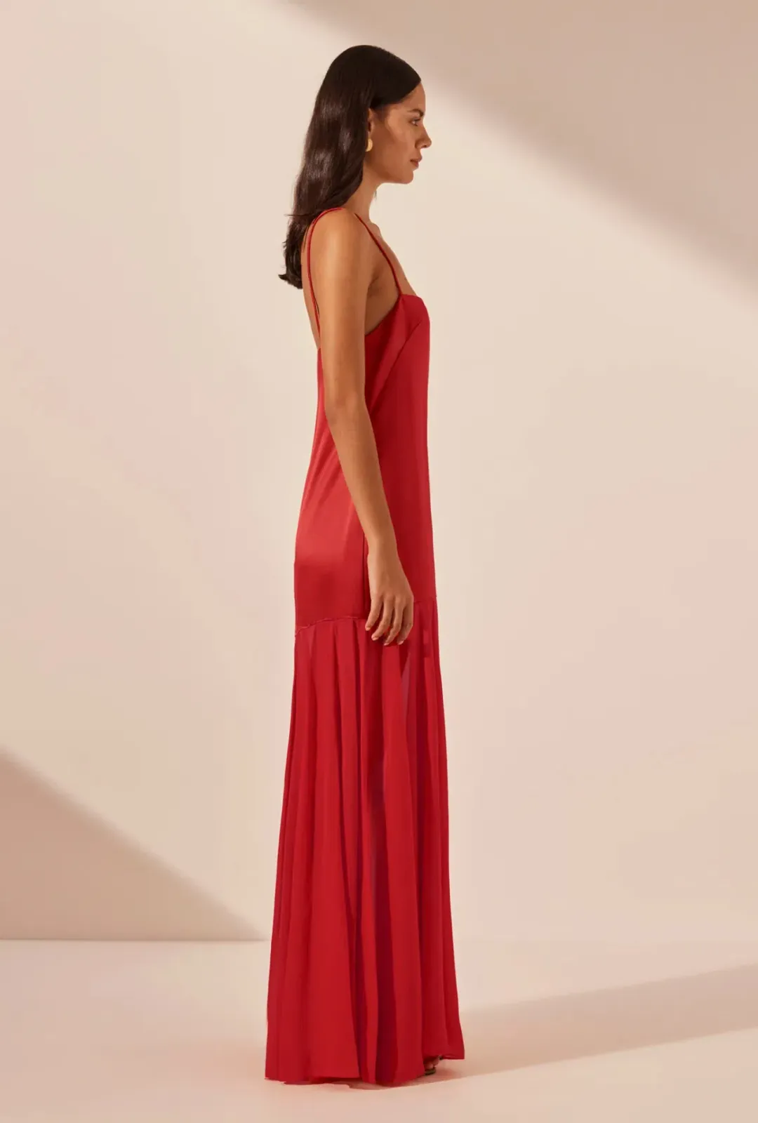 Shona Joy MORAYA dropped waist maxi dress chilli for rent on The Volte - main image