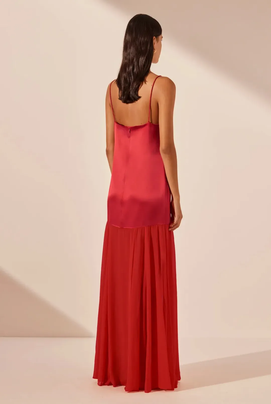 Shona Joy MORAYA dropped waist maxi dress chilli for rent on The Volte - main image