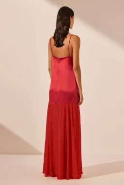 Shona Joy MORAYA dropped waist maxi dress chilli for rent on The Volte - image 2