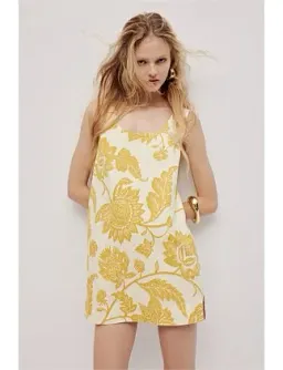 Aje Studio ELARA MINI DRESS Yellow Size 8 for rent on The Volte - image 2