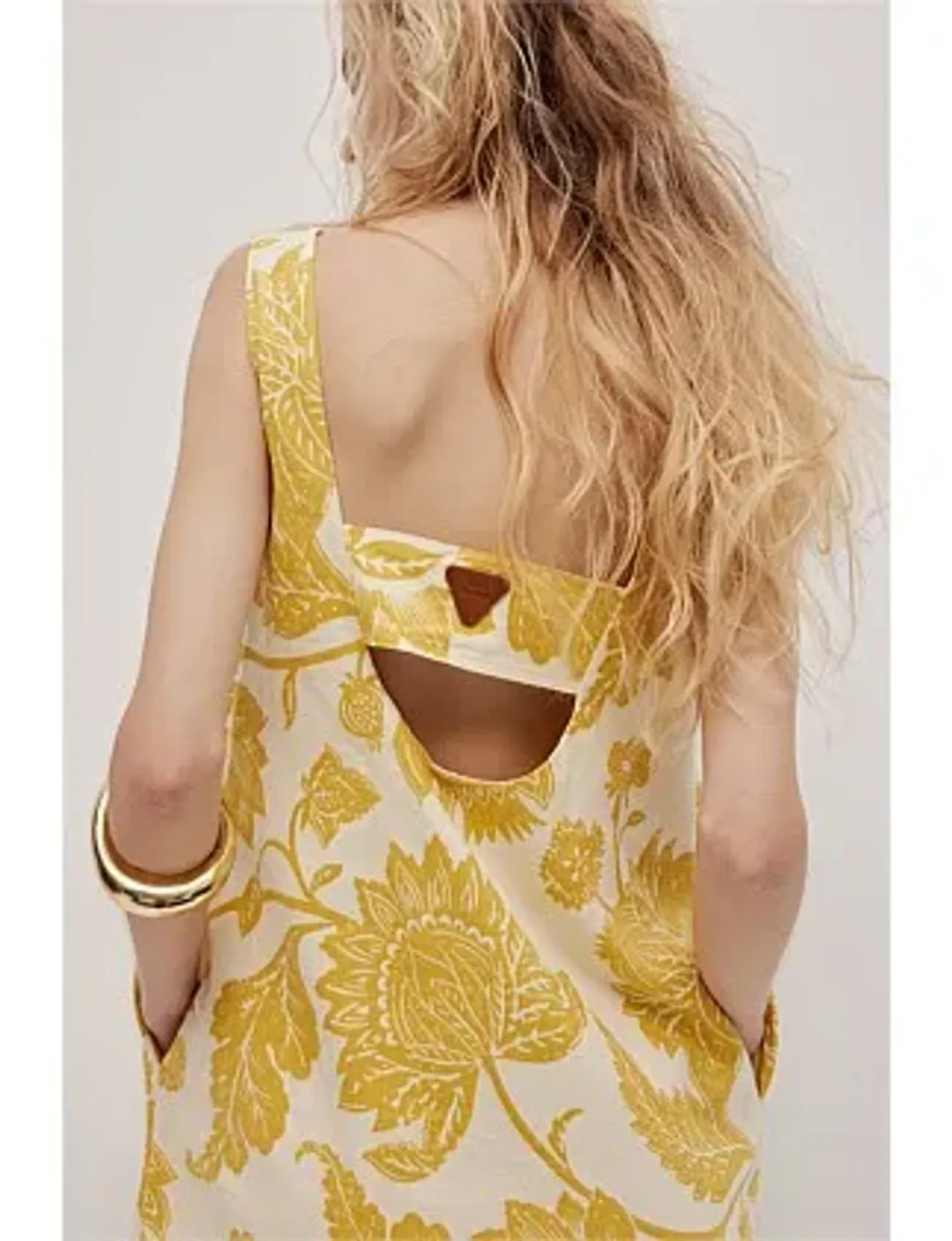 Aje Studio ELARA MINI DRESS Yellow Size 8 for rent on The Volte - main image