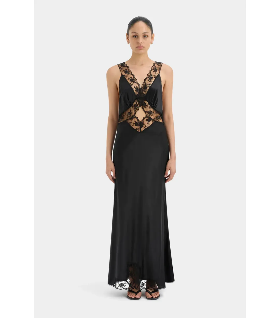 Sir the Label Aries Cut Out Gown in Black Size 1 / AU 8 for rent on The Volte - main image