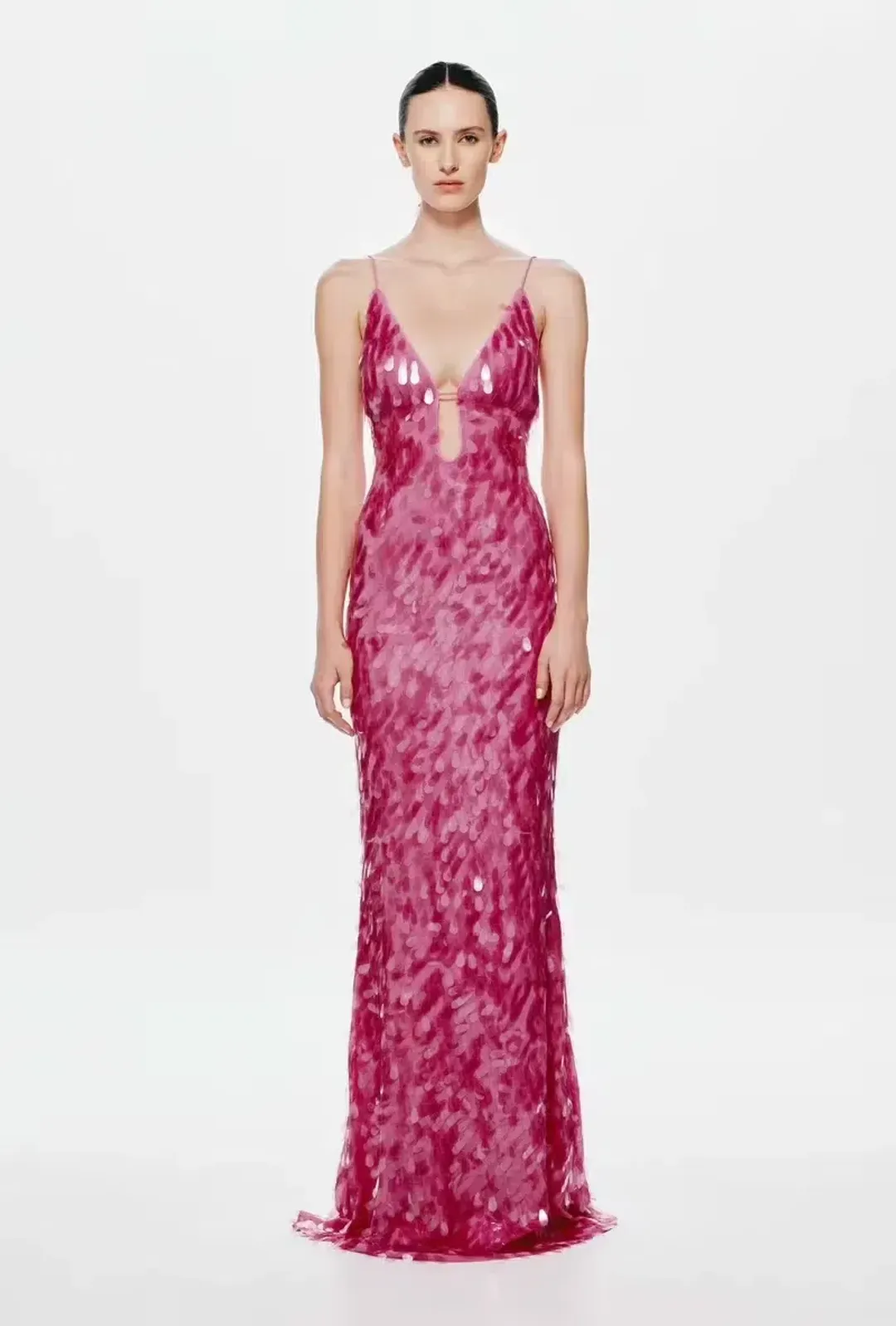 Misha Pink Sapphire Sequin Dress for rent on The Volte - main image