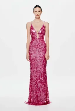 Misha Pink Sapphire Sequin Dress for rent on The Volte - image 1