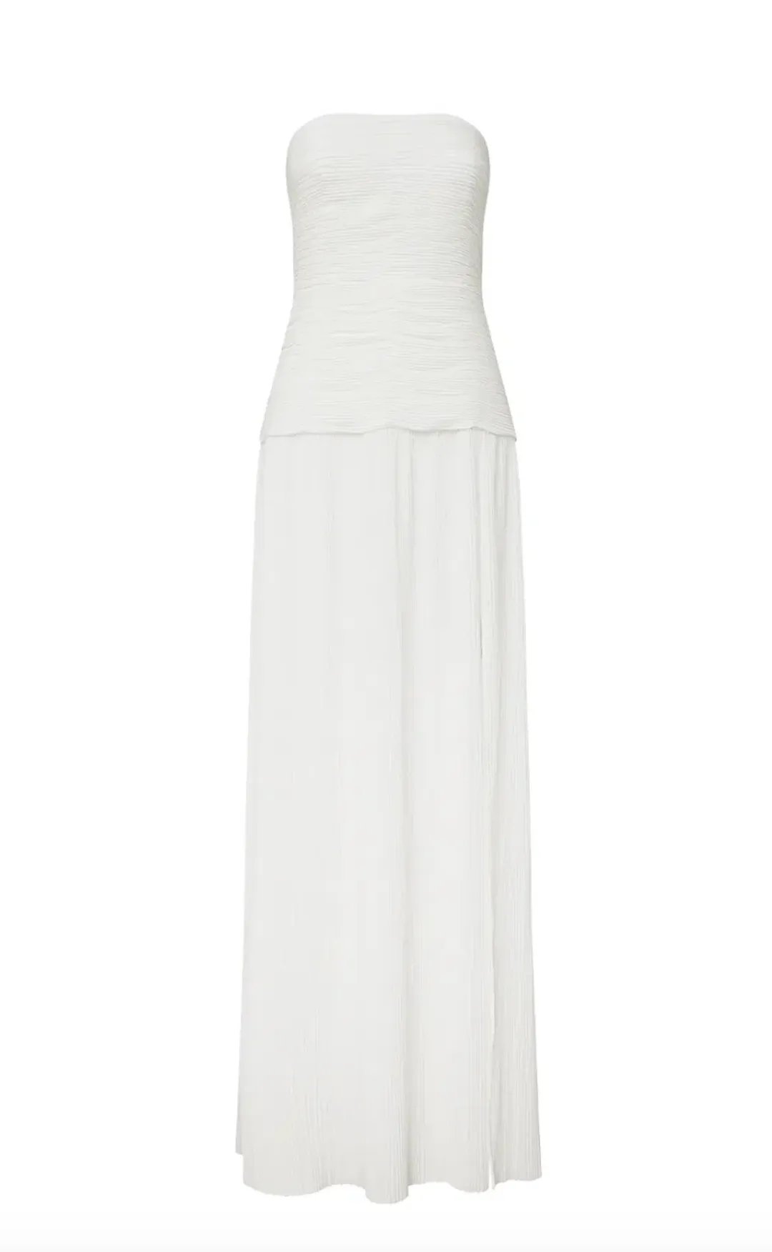 MANNING CARTELL DOUBLE TIME PLEAT STRAPLESS MAXI DRESS in WHITE AU 8 for rent on The Volte - main image