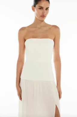 MANNING CARTELL DOUBLE TIME PLEAT STRAPLESS MAXI DRESS in WHITE AU 8 for rent on The Volte - image 4
