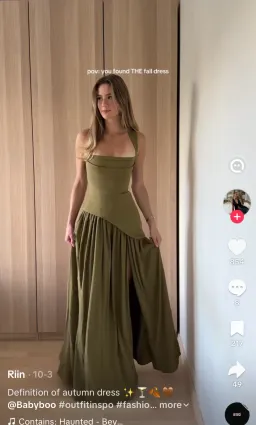 BABYBOO TULLULAH MAXI DRESS DEEP OLIVE SIZE S for rent on The Volte - image 6