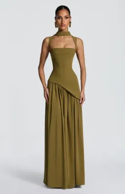 BABYBOO TULLULAH MAXI DRESS DEEP OLIVE SIZE S for rent on The Volte - image 2